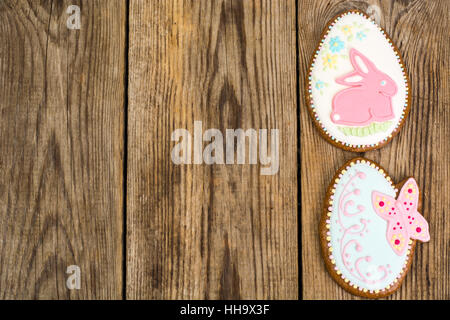 Ostern-Lebkuchen mit Zuckerglasur Stockfoto