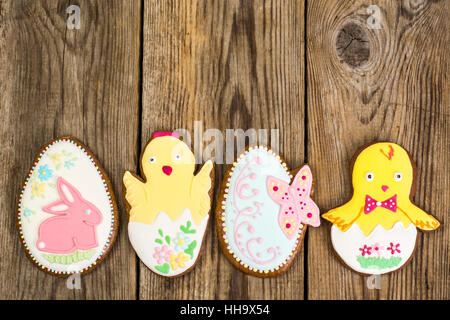 Ostern-Lebkuchen mit Zuckerglasur Stockfoto