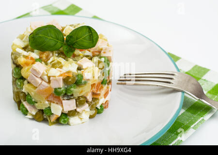 Russischer Salat Olivier Stockfoto