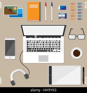 Moderne Designer-Arbeitsbereich Stock Vektor