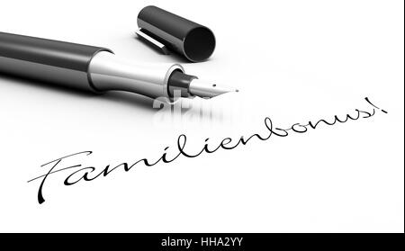 Familienbonus! -Stift-Konzept Stockfoto