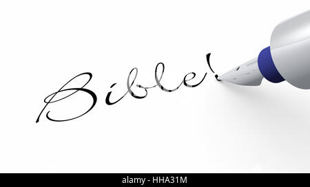 Bibel! -Stift-Konzept Stockfoto