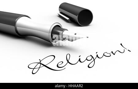 Religion! -Stift-Konzept Stockfoto