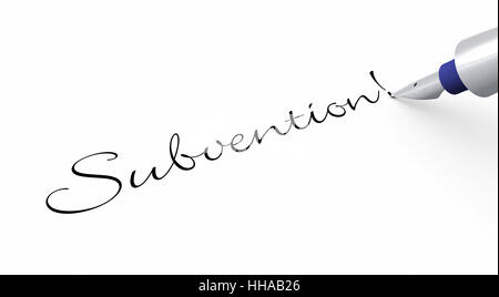 Stift-Konzept - Subventionen! Stockfoto