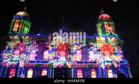 Hull City of Culture-2017-Licht-show Stockfoto