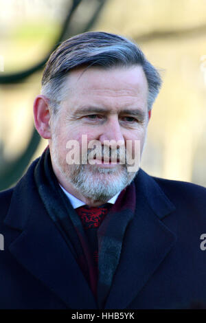 Barry Gardiner MP (Labour, Brent North) Schatten Staatssekretär für internationalen Handel, interviewt nach Theresa May Rede auf Brexit nego Stockfoto