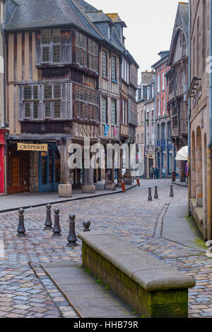 Dinan Stadtzentrum Brittany France Stockfoto