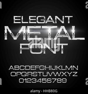 Metall Elegant Schriftart Stock Vektor