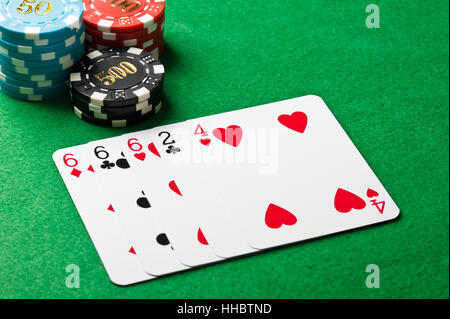 Drilling in Poker-Spiel Stockfoto