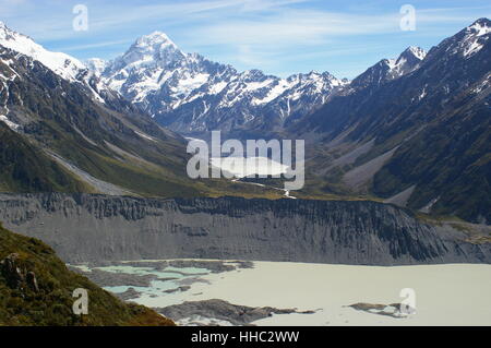 Blick von Sealy Tarn - Mount Cook Nationalpark Stockfoto