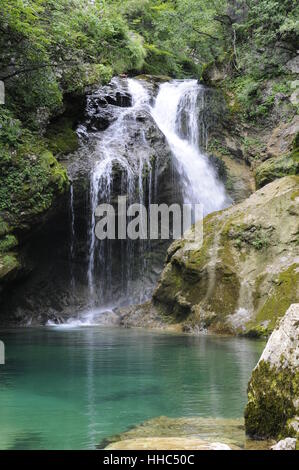 Wasserfall, Klamm, Slowenien, Stream, Tal, Schlucht, Torrent, Canyon, Stockfoto