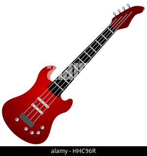 Musical Instruments-e-Gitarre. Die Abbildung auf einem weißen Hintergrund. Stockfoto