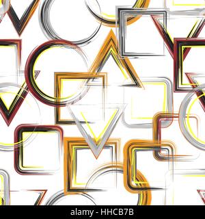 Vektormuster Quadrate. Abstrakte geometrische Muster Hintergrund mit Schotter gemalt Quadrate Stock Vektor