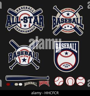 Satz von Baseball Abzeichen Logo Template-design Stock Vektor