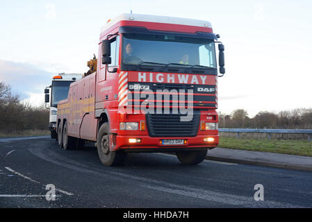 Panne Rettung LKW Abschleppen Fahrzeug zerlegt York Vereinigtes Königreich Stockfoto