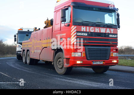 Panne Rettung LKW Abschleppen Fahrzeug zerlegt York Vereinigtes Königreich Stockfoto