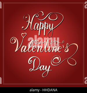Happy Valentines Day Kalligraphie handgezeichnete Schriftzug design Stock Vektor