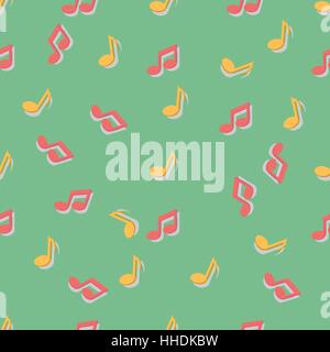 Nahtlose Muster mit Noten. Vektor-Illustration. Stock Vektor
