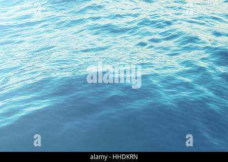 Blick aufs Meer Welle Nahaufnahme, niedrigen Winkel mit Bokeh-Effekten. 3D-Rendering Stockfoto