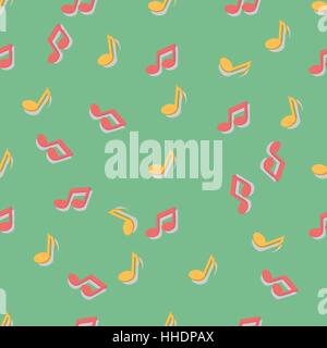 Nahtlose Muster mit Noten. Vektor-Illustration. Stock Vektor