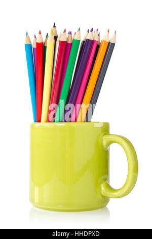 Tasse, Büro, schreiben, schrieb, schreiben, schreibt, Werkzeug, Objekt, Bildung, isoliert, Stockfoto