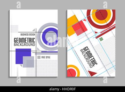Satz von Visitenkarte. Abstrakte geometrische Muster, Titelblatt Broschüre, Reative Text Rahmenoberfläche, EPS10. Vektor-Flyer-Template-Design. Für Business Broschüre, Broschüre oder Magazin-cover Stock Vektor