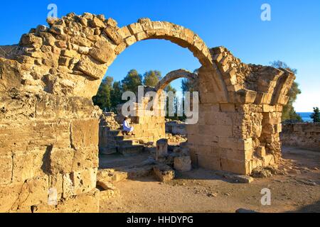 Saranda Kolones, Kato Paphos archäologische Park, UNESCO, Paphos, Zypern, Östliches Mittelmeer Stockfoto