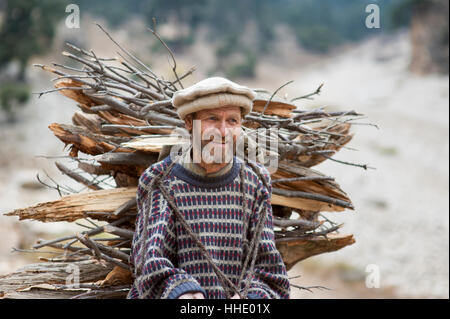 Sammeln von Feuerholz, North West Frontier Province, Pakistan Stockfoto