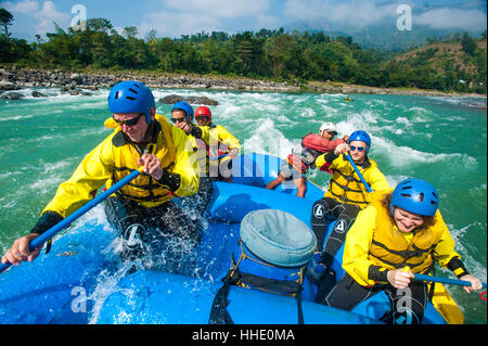 Rafting auf dem Trisuli Fluss, Nepal Stockfoto