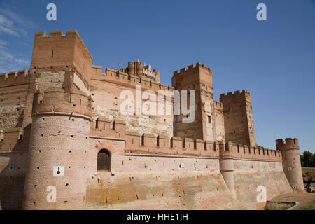 Schloss von La Mota, gebaut, 12. Jahrhundert, Medina del Campo, Valladolid, Kastilien y León, Spanien Stockfoto