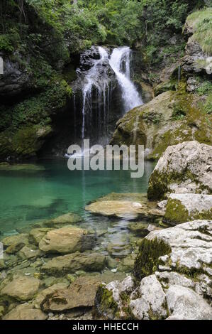 Wasserfall, Klamm, Slowenien, Stream, Tal, Schlucht, Torrent, Canyon, Stockfoto