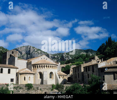 Saint-Guilhem-le-Desert, Languedoc-Roussillon, Frankreich Stockfoto