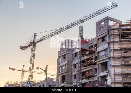 Modernes Gebäude Constraction Website funktioniert. Stockfoto