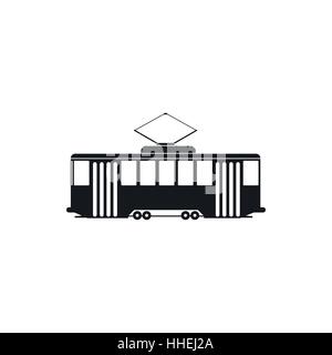 Straßenbahn-Symbol im einfachen Stil Stock Vektor