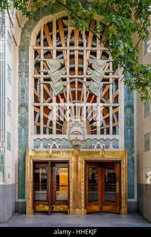 Der 1930 Art Deco Stil Marine Building bei 355 Burrard Street, Vancouver, Britisch-Kolumbien, Kanada Stockfoto