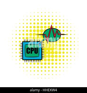 CPU-Symbol im Comic-Stil Stock Vektor