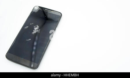 Handy-Smartphone-Drop auf Spatenstich Stockfoto