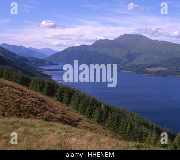 Sommer Blick auf Loch Lomond und Ben Lomond, Dumbartonshire Stockfoto