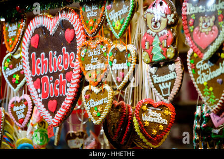 Lebkuchen zum Verkauf an die Weihnachtsmärkte Stockfoto