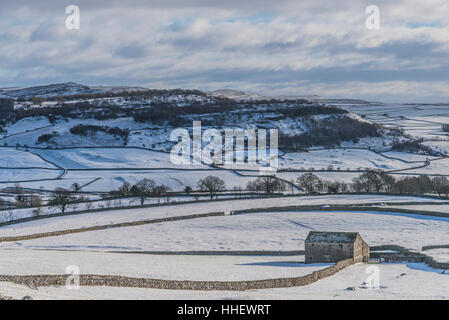 Crummack Dale bei Robin Proctor Narbe im winter Stockfoto