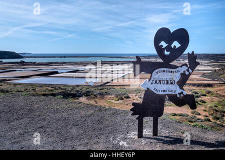 Salina de Janubio, Yaiza, Lanzarote, Kanarische Inseln, Spanien Stockfoto