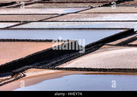 Salina de Janubio, Yaiza, Lanzarote, Kanarische Inseln, Spanien Stockfoto