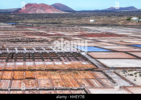 Salina de Janubio, Yaiza, Lanzarote, Kanarische Inseln, Spanien Stockfoto