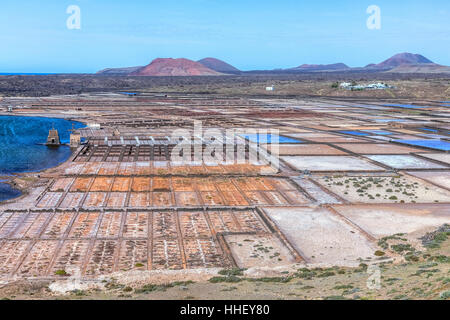 Salina de Janubio, Yaiza, Lanzarote, Kanarische Inseln, Spanien Stockfoto