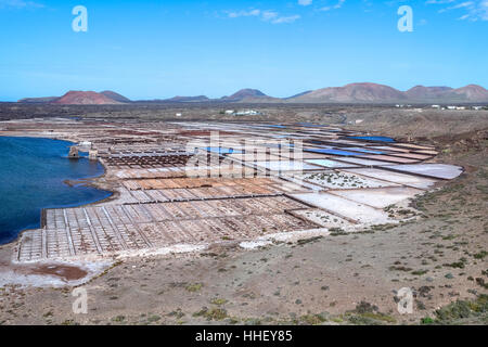 Salina de Janubio, Yaiza, Lanzarote, Kanarische Inseln, Spanien Stockfoto