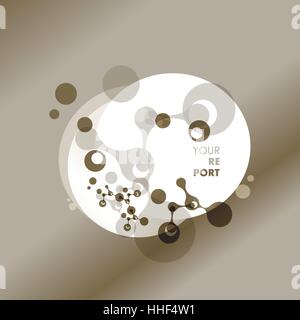 Abstrakte Moleküle entwerfen. Atome. Medizinischer Hintergrund für Banner oder Flyer. Molekulare Struktur mit Kreis Stock Vektor