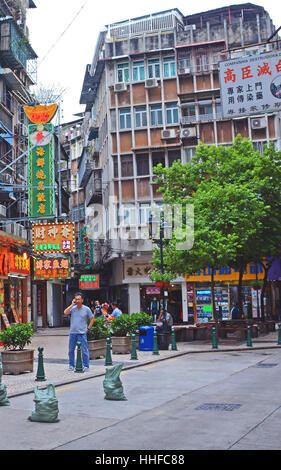 Street Scene Altstadt Macau China Stockfoto