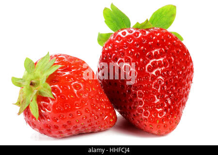 Erdbeeren auf weißem Hintergrund isoliert Stockfoto