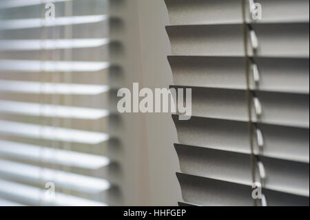 Weißen Fensterläden auf das Fenster im Büro Stockfoto