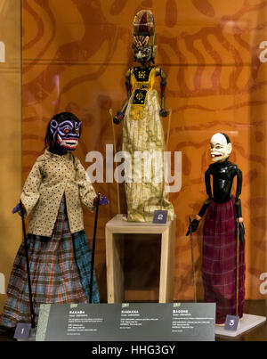 Atlanta, USA. 19. Januar 2017. Indonesische Marionetten werden auf dem Display in die Welten des Puppenspiel Museums in der Mitte für Puppetry Künste angesehen. Bildnachweis: Brian Cahn/ZUMA Draht/Alamy Live-Nachrichten Stockfoto